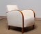 Swedish Art Deco White Bouclé and Walnut Club Chair, 1920s 5