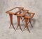 Nesting Tables attributed to Raphaël Raffel for Merisier, 1955, Set of 3, Image 7