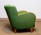 Club chair in lana verde e olmo nello stile di Fritz Hansen, anni '40, Immagine 7