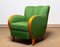 Club chair in lana verde e olmo nello stile di Fritz Hansen, anni '40, Immagine 10
