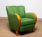 Club chair in lana verde e olmo nello stile di Fritz Hansen, anni '40, Immagine 6