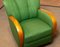Club chair in lana verde e olmo nello stile di Fritz Hansen, anni '40, Immagine 2