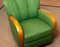 Green Wool and Elm Club Chair in the style of Fritz Hansen, 1940s, Image 2