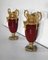 20th Century Louis XVI Ceramic and Golden Metal Cassolettes, 1950s, Set of 2 3