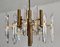 Large Mid-Century Italian Brass and Crystal Glass Chandelier attributed to Gaetano Sciolari, 1970s 2