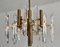 Large Mid-Century Italian Brass and Crystal Glass Chandelier attributed to Gaetano Sciolari, 1970s, Image 2