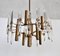 Large Mid-Century Italian Brass and Crystal Glass Chandelier attributed to Gaetano Sciolari, 1970s, Image 12