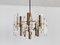 Large Mid-Century Italian Brass and Crystal Glass Chandelier attributed to Gaetano Sciolari, 1970s 14