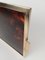 Faux Tortoiseshell and Brass Acrylic Glass Serving Tray, Italy, 1970s 4