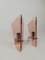 Pink Glass and Chrome Wall Sconces from Veca, Italy, 1950s, Set of 2 2