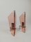 Pink Glass and Chrome Wall Sconces from Veca, Italy, 1950s, Set of 2, Image 2