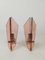 Pink Glass and Chrome Wall Sconces from Veca, Italy, 1950s, Set of 2 1
