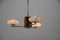 Lámpara de araña Art Déco de madera, cromo y vidrio, años 40, Imagen 3
