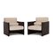 Fabric & Leather Armchairs from Minotti, Set of 2 1