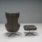 Grand Reposi Armchair & Ottoman in Grey Leather by Antonio Citterio for Vitra, 2010s, Set of 2 5