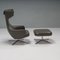 Grand Reposi Armchair & Ottoman in Grey Leather by Antonio Citterio for Vitra, 2010s, Set of 2 3