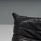 Black Leather Togo Two-Seater Sofa attributed to Michel Ducaroy for Ligne Roset, 1980s 5