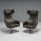 Grey Leather Umbra Armchairs & Ottomans attributed to Antonio Citterio for Vitra, 2010s, Set of 4, Image 3