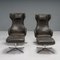 Grey Leather Umbra Armchairs & Ottomans attributed to Antonio Citterio for Vitra, 2010s, Set of 4 1
