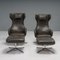 Grey Leather Umbra Armchairs & Ottomans attributed to Antonio Citterio for Vitra, 2010s, Set of 4, Image 1