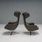 Graue Umbra Sessel & Fußhocker aus Leder von Antonio Citterio für Vitra, 2010er, 4er Set 2