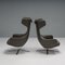 Grey Leather Umbra Armchairs & Ottomans attributed to Antonio Citterio for Vitra, 2010s, Set of 4 2