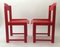 Chaises pour Enfant Peintes en Rouge, 1970s, Set de 2 2