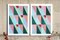 Natalia Roman, Pink and Green Tiles Combo Grid Diptychon, 2022, Malerei auf Papier 9