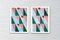 Diptyque Natalia Roman, Pink and Green Tiles Combo Grid, 2022, Peinture sur Papier 3