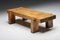Artisan Wooden Rectangular Coffee Table, France, 1940s 4