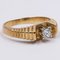 14 Karat Vintage Gelbgold Ring mit Diamant im Brillantschliff, 1970er 2