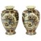 Mid 20th Century Japanese Satsuma Hand Painted Porcelain Vases, 1950s, Set of 2 1