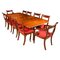20th Century Twin Pillar Dining Table and Dining Chairs attributed to William Tillman, 1970s, Set of 11, Image 1