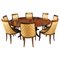 Mid 20th Century Jupe Dining Table Leaf Cabinet & Gondola Chairs, 1950s, Set of 10, Image 1