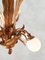 Hollywood Regency Pendant LIght with Leaves and Opaline Glass Spheres, 1970s 7