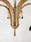 Mid-Century Brass Chandelier with Feather Shaped Arms and Black Pearls, 1960s, Image 4