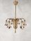 Mid-Century Brass Chandelier with Feather Shaped Arms and Black Pearls, 1960s, Image 2