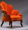 Orangefarbener Scallop Stuhl mit Gestell aus Palisander und Eisen 3