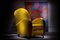 Sedia a dondolo in tessuto Boucle color senape, anni '40, Immagine 2