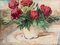 French School Artist, Red Peonies, Oil on Panel, Mid-20th Century, Framed 2