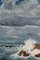 French School, Seascape with Houses, 1950s, Oil on Panel, Framed 4
