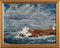 French School, Seascape with Houses, 1950s, Oil on Panel, Framed, Image 5