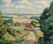 French School, Country Road with Village, 1950s, Oil on Panel, Framed, Image 2