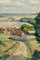 French School, Country Road with Village, 1950s, Oil on Panel, Framed 3