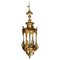 French Fire Bronze & Brass Lantern Hanging Light 1