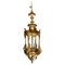 French Fire Bronze & Brass Lantern Hanging Light, Image 1