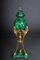 Table Vases in Malachite & Brass, Set of 2, Image 3