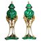 Table Vases in Malachite & Brass, Set of 2, Image 1