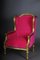 Fauteuil à Oreilles Louis XVI en Velours Rose 4