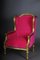 French Louis XVI Wing Chair in Pink Velvet Fabric 4